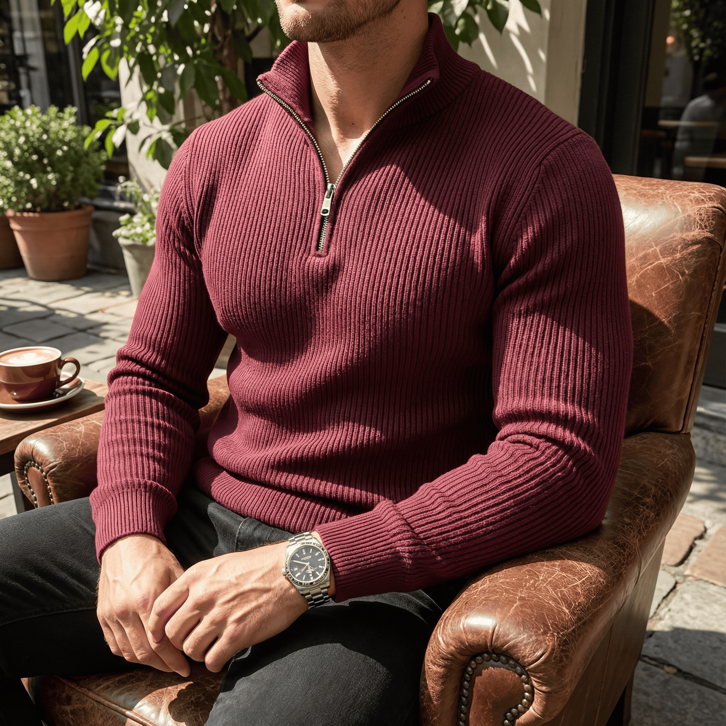 Luca Rib Zipper Knit