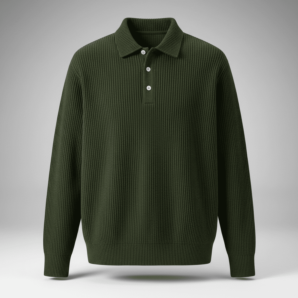 Mattia Rib Polo Pullover