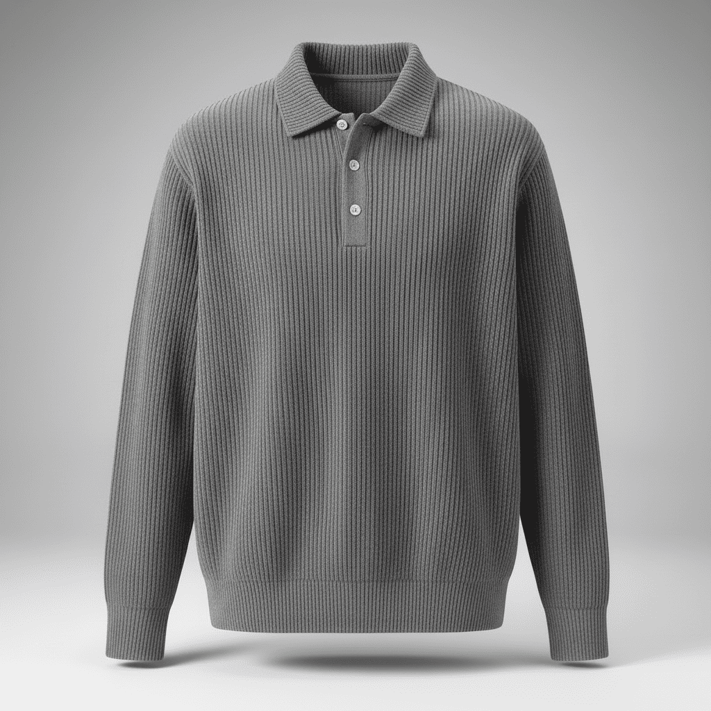 Mattia Rib Polo Pullover