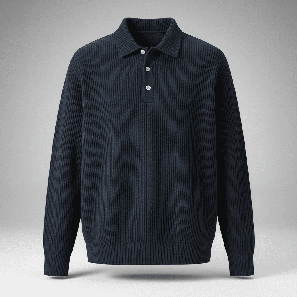 Mattia Rib Polo Pullover
